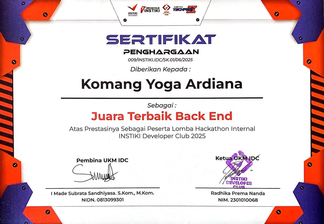 Best Back-End Developer - Internal Hackathon
