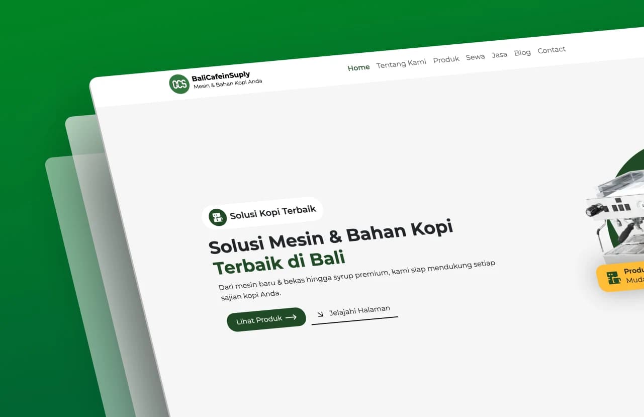 Bali Cafein Suply - Portfolio Banner