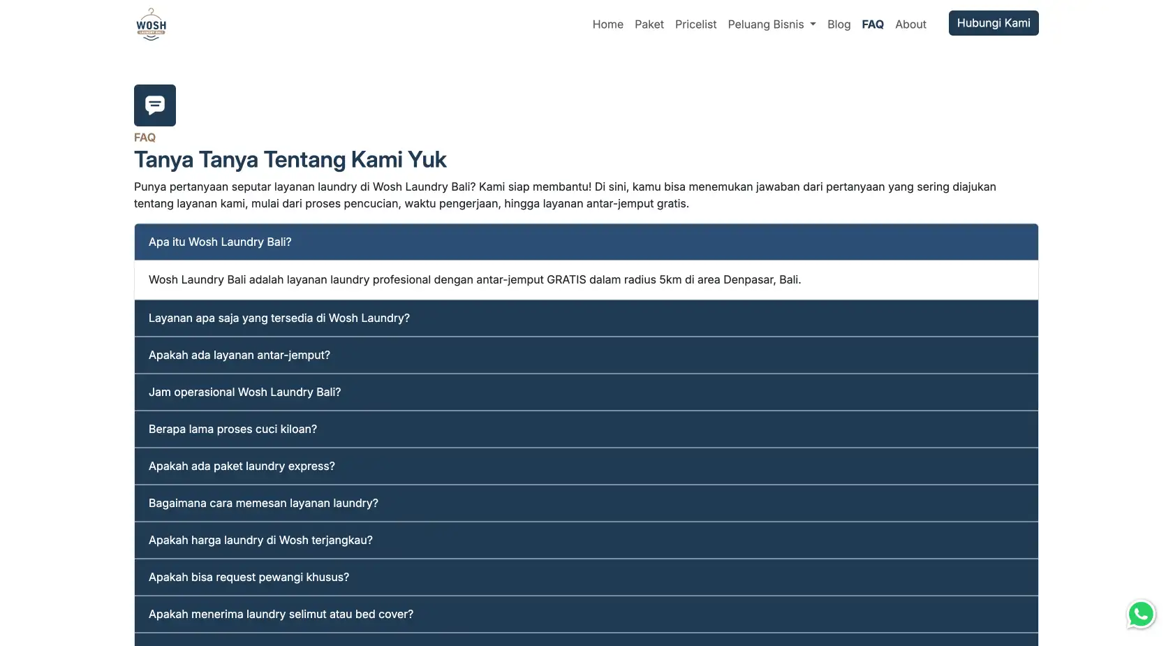 Wosh Laundry Bali screenshot 12