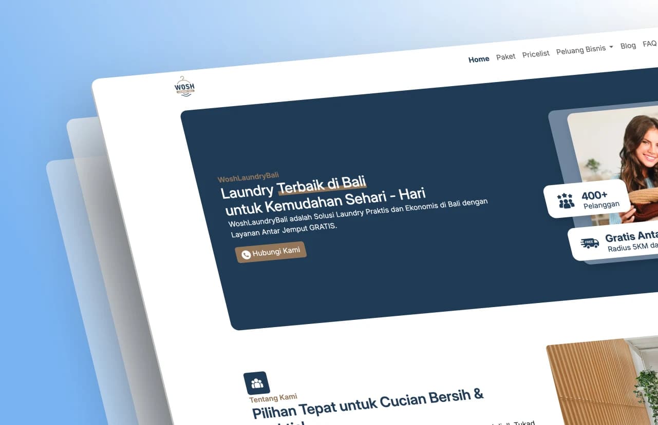 Wosh Laundry Bali Portfolio Banner